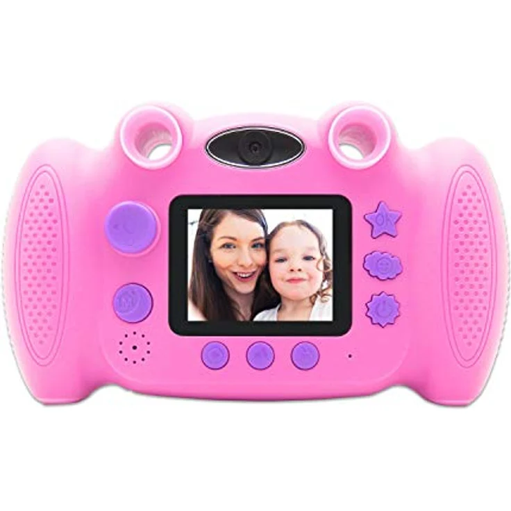 Easypix Kiddypix 'Blizz' Kinderkamera mit Webcam-Funktion, gummierte Außenseite, Integrierte Spiele, Pink – Bild 4