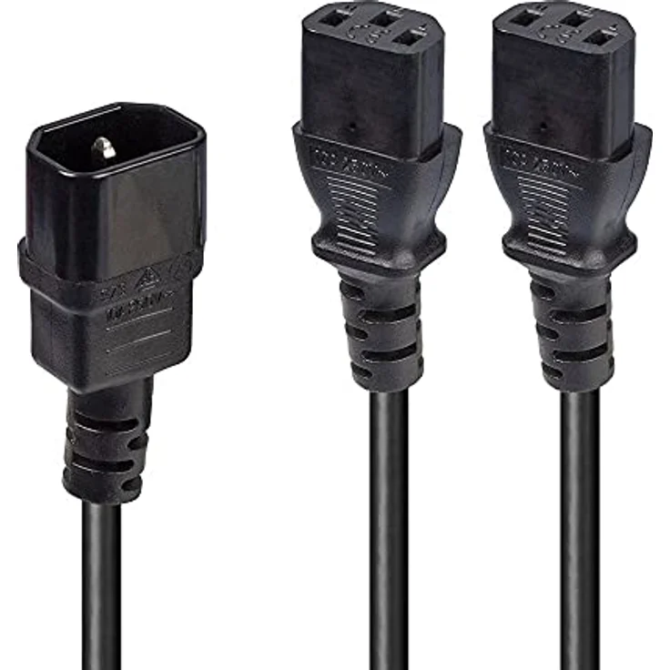 2m IEC C14 auf 2X IEC C13 Y-Netzkabel – Bild 2