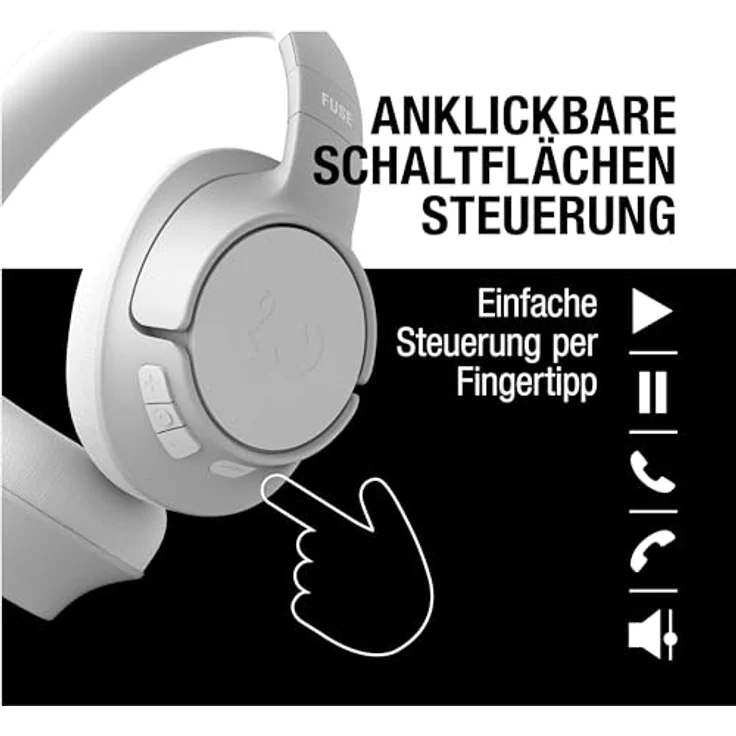 Fresh 'n Rebel Clam Fuse Bluetooth kopfhörer Over Ear mit Hybrid Active Noise Cancelling, mit ENC-Mikrofon (perfekte Anrufe), Kabellose kopfhörer mit Ambient Mode, 45h Spielzeit (Weiß) – Bild 5