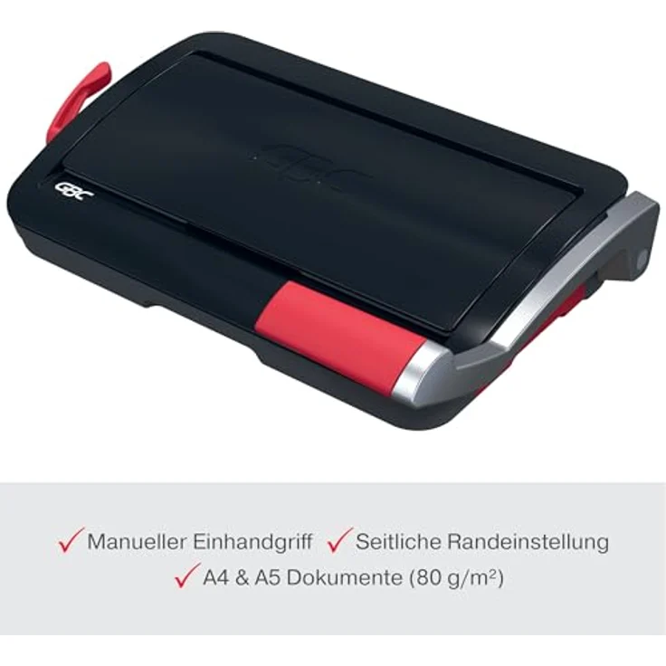 GBC CombBind CB12, Manuelles Bindegerät für bis zu 165 A5/A4-Blätter, 12 Blatt Stanzer, kompaktes Design, Schwarz/Silber, 4410060 – Bild 4