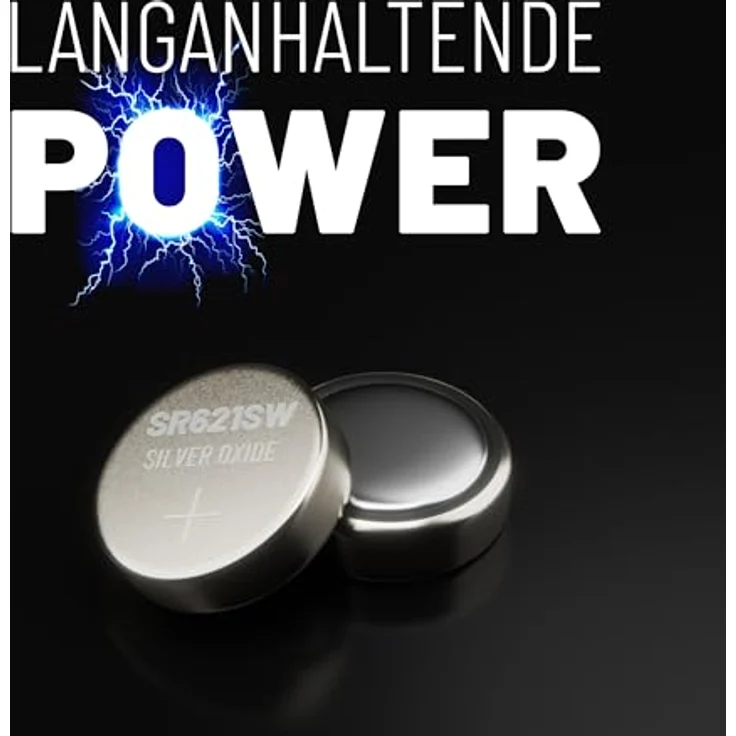 ABSINA SR621SW Uhrenbatterie 1,55V Silberoxid 10er Pack - Knopfzelle SR621SW auslaufsicher & Lange Haltbarkeit - Batterie SR621SW / LR621 / SR621 / 364 / V364 / R60 / AG1 - SR 621 SW Uhren Knopfzelle – Bild 4