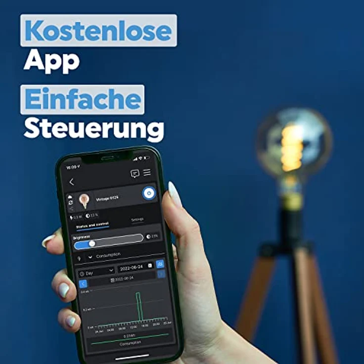 Shelly Vintage G125 Smart Home Glühbirne Dimmbar E27, Digitale Fernbedienung der Retro Glühlampe per App & WLAN, Kompatibel mit Alexa & Google Home, Wifi, 4W, 110V & 220V, Energiesparend, Warmweiß – Bild 3