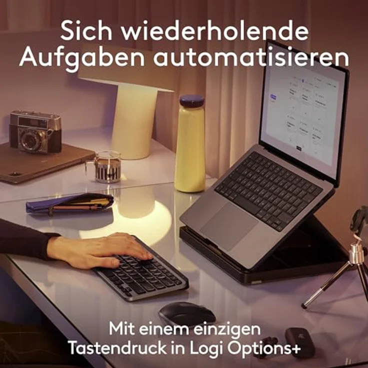 Logitech MX Keys Mini for Mac – kabellose Tastatur für Apple-Geräte, Bluetooth, Hintergrundbeleuchtung, USB-C, DEU QWERTZ - Grau – Bild 5
