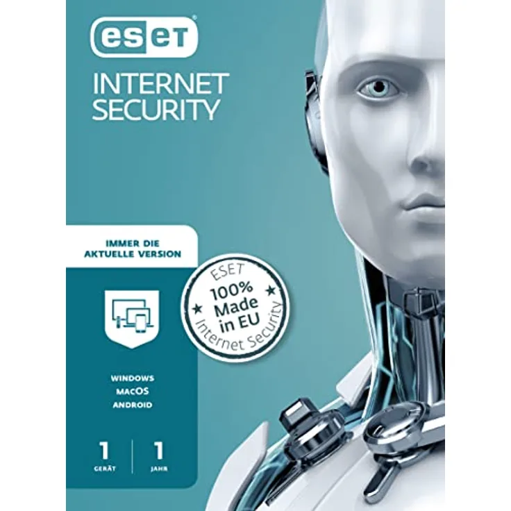 ESET Internet Security 2020 | Schutz vor Viren, Mal-, Spy- und Ransomware | Windows, macOS, Linux und Android | 1 Gerät, 1 Jahr | Aktivierungscode in Standardverpackung