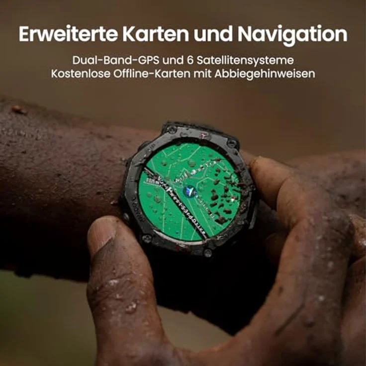 Amazfit T-Rex 3 Outdoor Smartwatch 48mm AMOLED Display, 27 Tage Akkulaufzeit, NFC Zahlung, 170+ Sportmodus, 45m Freitauchen - Schwarz – Bild 5