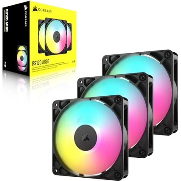 Corsair RS ARGB PWM Lüfter - 3er Pack, 120 mm, schwarz (120 mm, 3 x), PC Lüfter, Schwarz – Bild 7