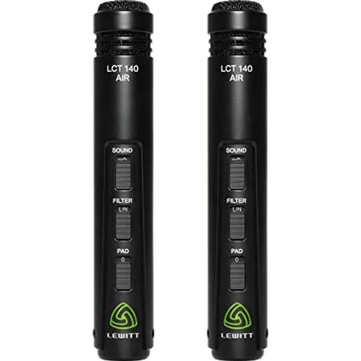 Lewitt LCT 140 AIR Stereo Pair, Kondensatormikrofonset mit AIR- und FLAT-Modus, leicht und mit Low-Cut-Schalter