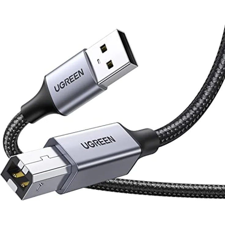 UGREEN Druckerkabel USB 2.0 Typ B, USB A auf USB B, 1m, hohe Übertragungsgeschwindigkeit bis zu 480 Mb/s, kompatibel mit HP, Canon, Epson, Lexmark, Dell, Brother, robust und langlebig – Bild 1