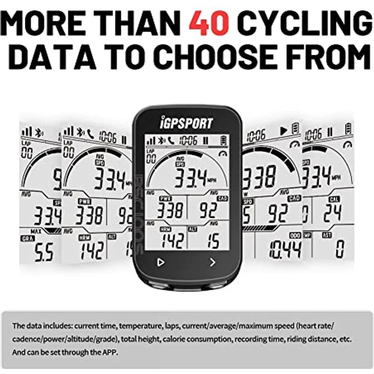 iGPSPORT Fahrradcomputer GPS ANT Funktion iGS50E drahtlos, schwarz – Bild 8