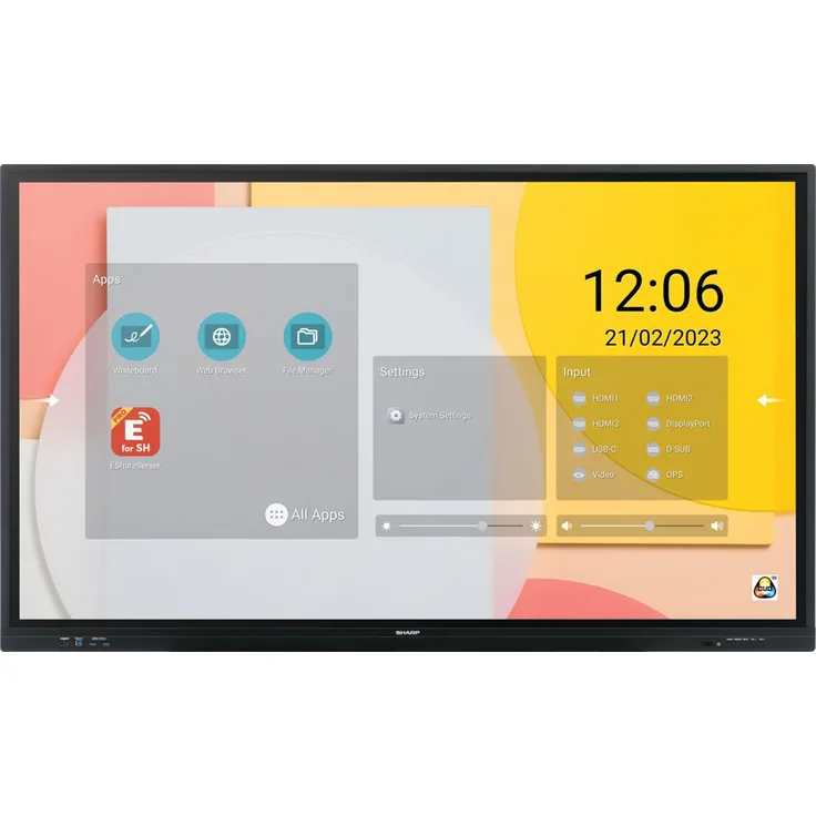 Sharp PN-LC652, 65" Interaktives 4K-Display mit USB-C-Konnektivität für Bildung und Zusammenarbeit