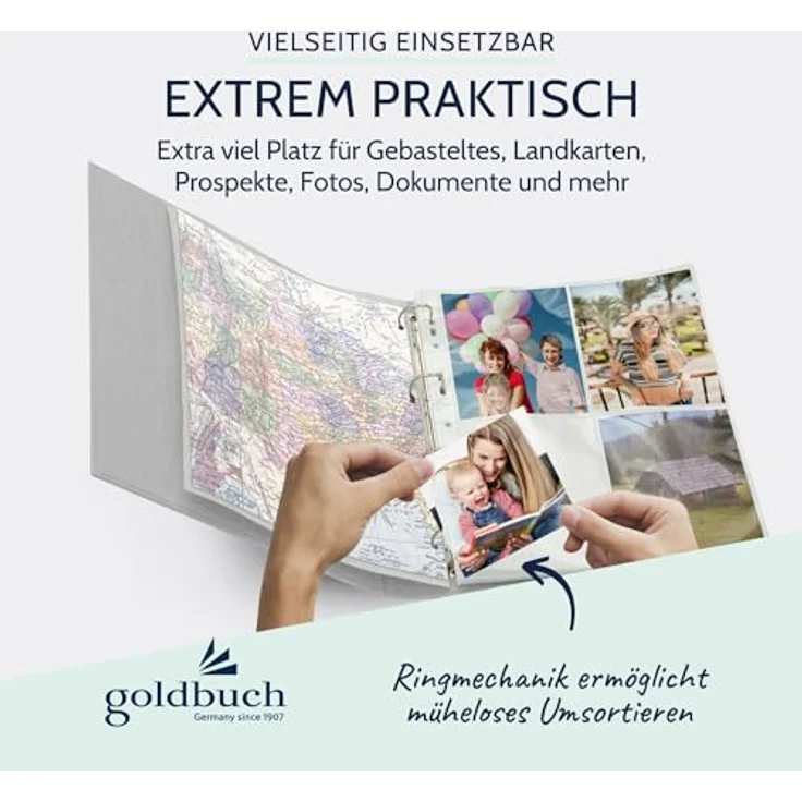 goldbuch Foto-Ringbuch, Bella Vista, 26x32 cm, Leinen, Hellgrau, 37 919 – Bild 6