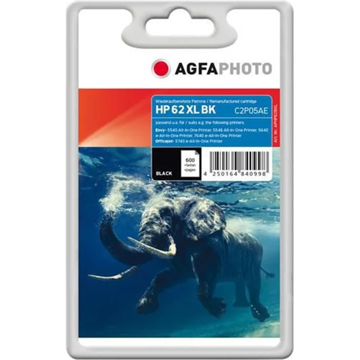 AGFAPHOTO Aphp62bxl (BK), Druckerpatrone Schwarz mit 3 Jahren Garantie, 30 % günstiger als OEM