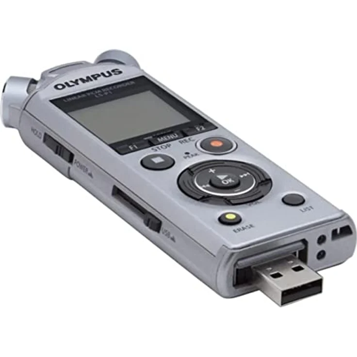 Olympus LS-P1 Hi-Res Digital Audiorekorder mit direktionalem Stereomikrofonen, direkt USB, Low-Cut-Filter, Rauschunterdrückung, Zoom-Mikrofon, intelligenter Auto-Modus, Voice Balance und 4 GB Speicher – Bild 2
