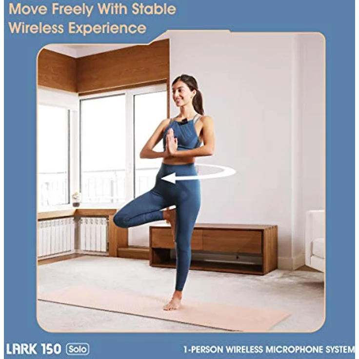 Hollyland Lark 150 Solo Mikrofon 1:1, Transmitter und Receiver mit 100m Übertragungsdistanz, intelligente DSP-Rauschunterdrückung, Ladekoffer und Echtzeit-Klangüberwachung – Bild 2