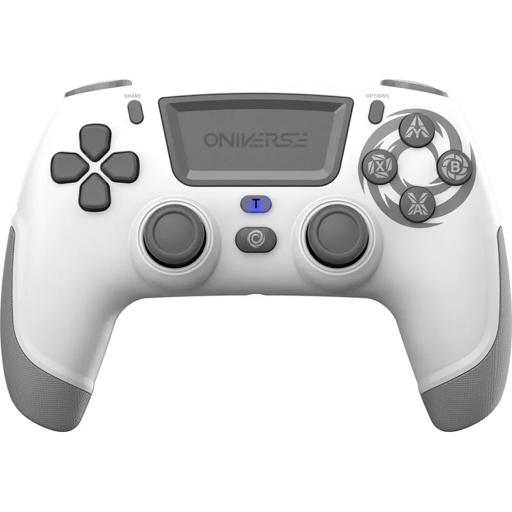 Oniverse Revolt Gaming Controller, Weiss, kompatibel mit PS4, PS3, PC, Android und iOS, Bluetooth-Verbindung, programmierbare Tasten
