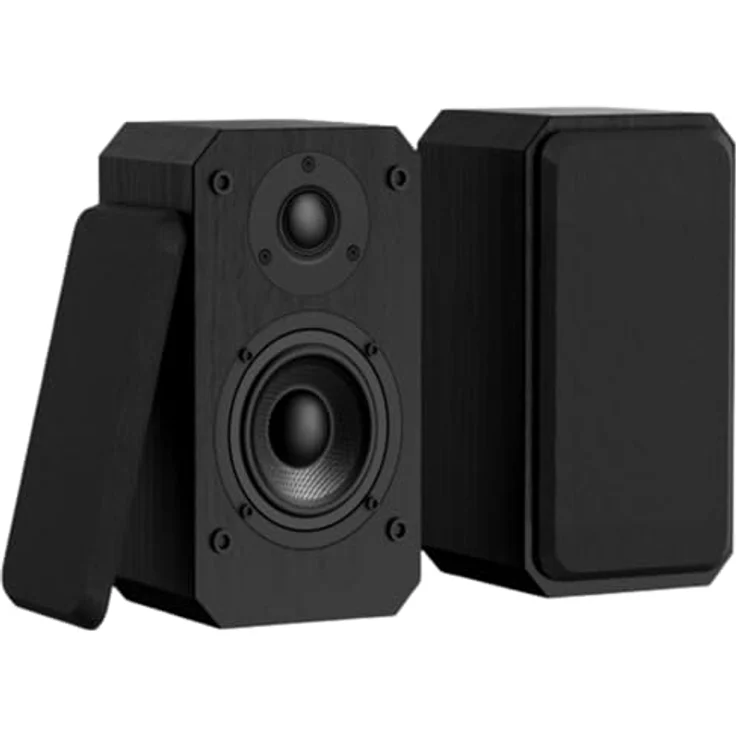 Soundmaster LS5050SW HiFi Regallautsprecher, passive 2-Wege Bass-Reflex Lautsprecher mit 50 Watt Leistung, schwarz – Bild 2