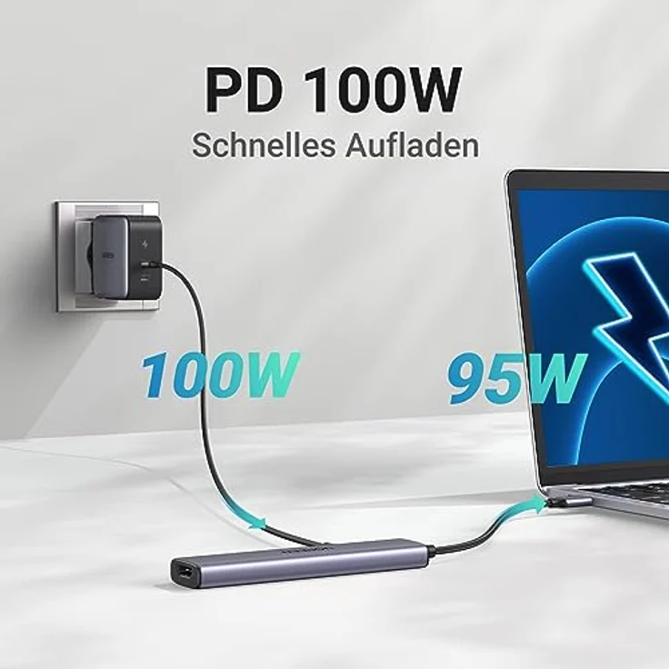 UGREEN USB-C® Dockingstation CM478, HDMI und USB-A Anschlüsse, 4K @ 30Hz, 100W Power Delivery, Plug-and-Play – Bild 4