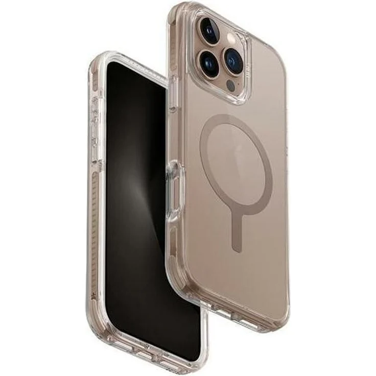 Uniq Combat MagClick™ Etui für iPhone 16 Pro 6.3", mit 360-Grad-Stoßdämpfung und kratzfestem Gehäuse, złoty/taupe gold