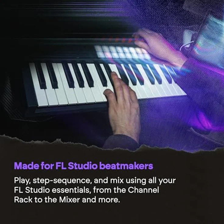 Novation FLkey 2 37, USB MIDI-Keyboard mit 37 Tasten, optimiert für FL Studio, integrierte Scale- und Chord-Modi, Arpeggiator, 16 Pads mit Aftertouch – Bild 5