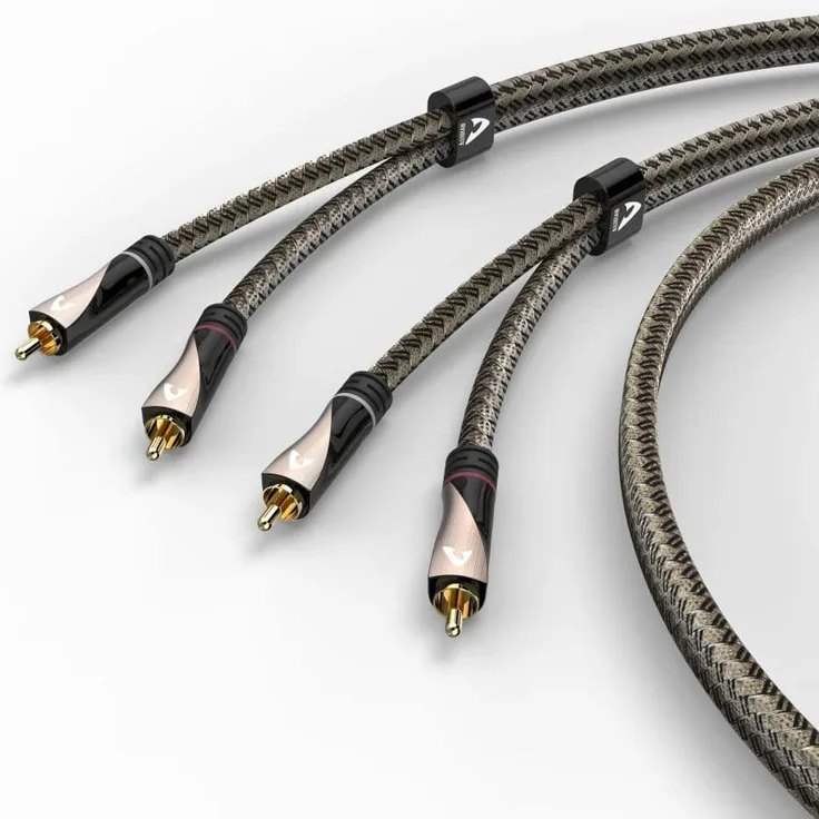 Avinity Audio-Kabel, 2 Cinch-Stecker, Gewebe, vergoldet, 1 m, Versandkostenfrei