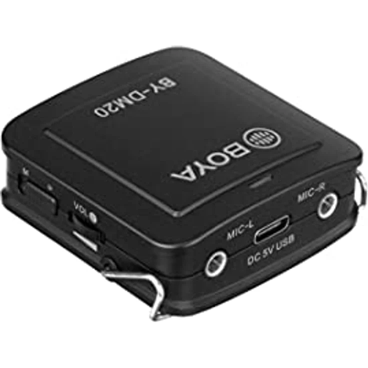 Boya BY-DM20 Dual-Lavalier-Mikrofon (Interview / Vortrag), Apple Lightning / USB-C / USB, omnidirektional, Mikrofonteil/-Zubehör, Schwarz – Bild 6