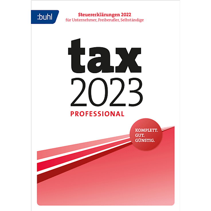 BUHL ESD TAX 2023 PROFESSIONAL, Steuersoftware für PC mit umfassenden Funktionen für Einkommensteuererklärung und effiziente Steuerberechnung