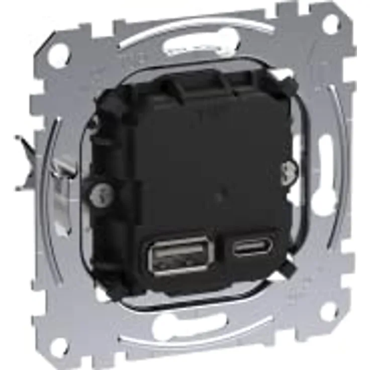 Merten MEG4366-0120 USB-Ladeeinsatz Typ A+C, 45 W Power-Delivery, Überlast- und Temperaturschutz, einfache Installation