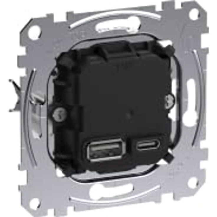 Merten MEG4366-0120 USB-Ladeeinsatz Typ A+C, 45 W Power-Delivery, Überlast- und Temperaturschutz, einfache Installation – Bild 1