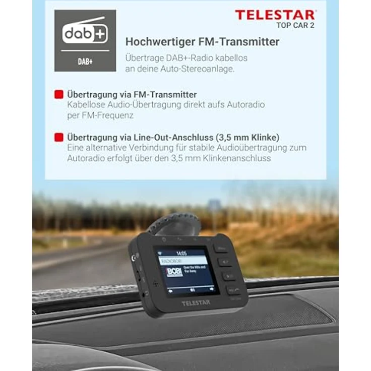 Telestar TOP CAR 2, DAB+/FM Bluetooth-Autoradio mit MP3-Wiedergabe, 6,1 cm LCD, Schwarz – Bild 4