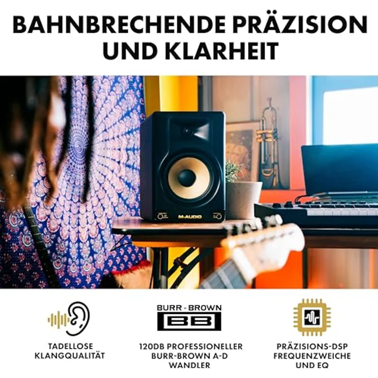 M-Audio Forty Sixty, 6.5 Zoll Studio Monitor Lautsprecher mit 100W Bi-Amp-Power, DSP Frequenzweiche, EQ, Bluetooth 5.3 und Creator-App – Bild 4