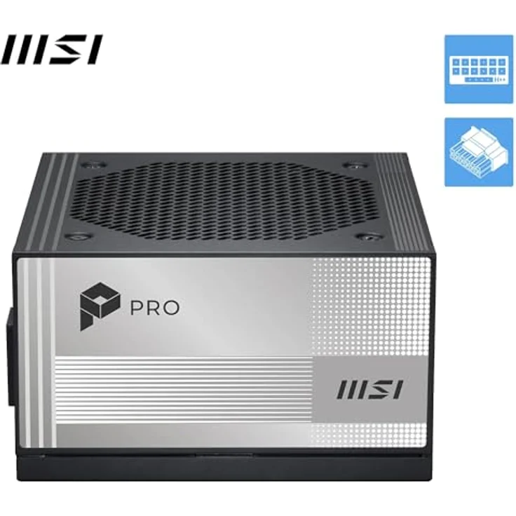 MSI PRO A850PL PCIE5, 850 Watt ATX Netzteil mit 80 Plus Platinum Zertifizierung und aktivem PFC – Bild 2