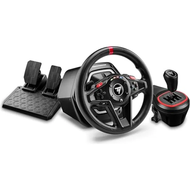Thrustmaster T128 Shifter Pack, T128 Rennlenkrad und TH8S Shifter Add-On, Kompatibel mit Xbox und PC
