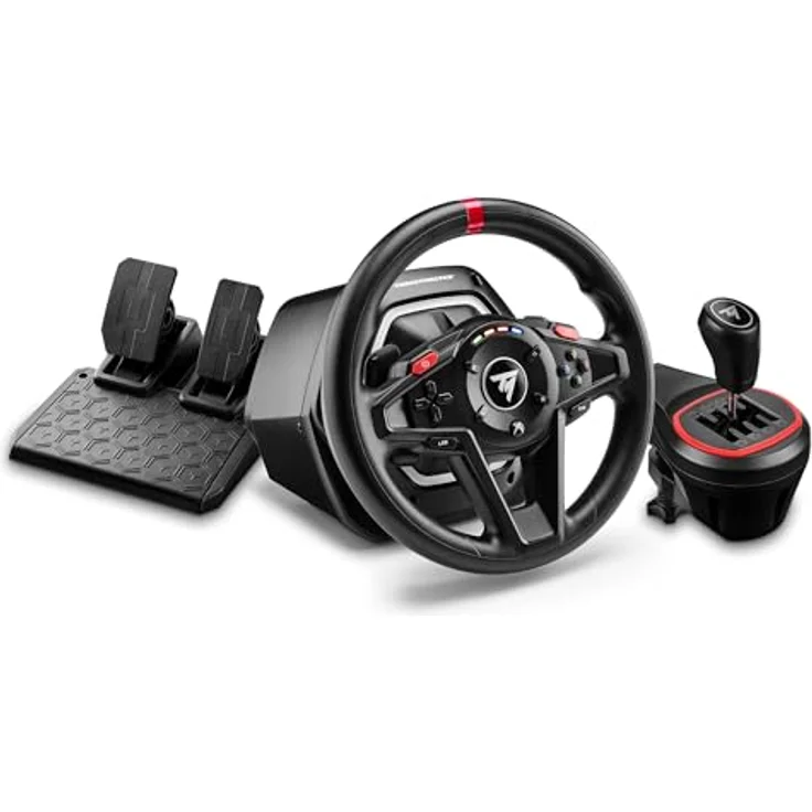 Thrustmaster T128 Shifter Pack, T128 Rennlenkrad und TH8S Shifter Add-On, Kompatibel mit Xbox und PC – Bild 1