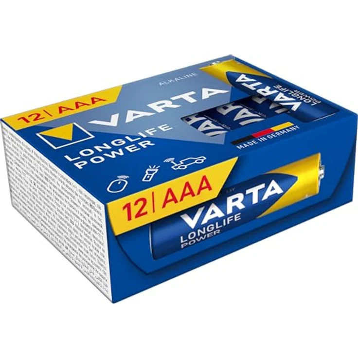 Varta Longlife Power AAA CUBE12, Auslaufsichere Alkaline Batterie, 12 Stück, Made in Germany – Bild 1
