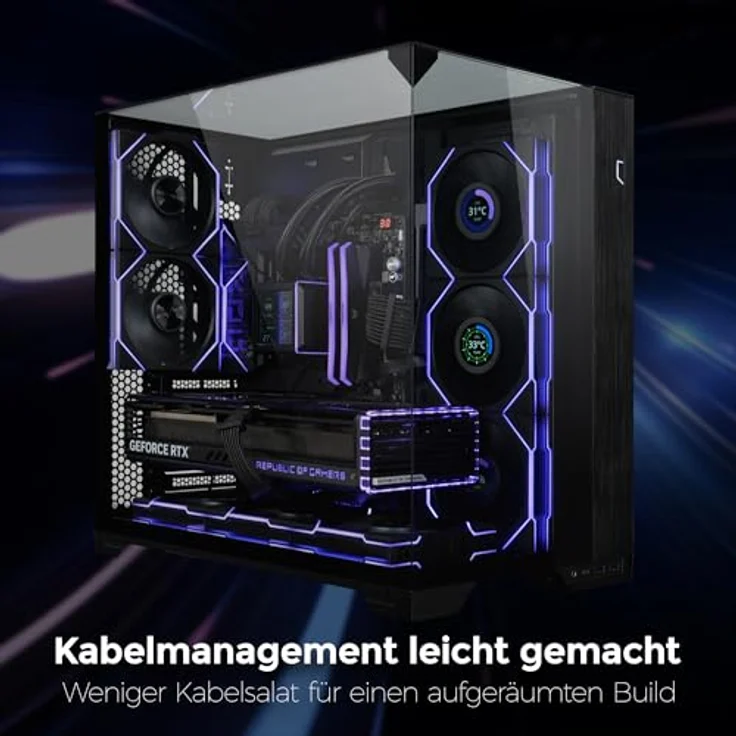 Lian Li UNI FAN TL Wireless LCD PC Lüfter 120mm RGB Schwarz - 3er Pack | PWM Lüfter - 26 ARGB LEDs - bis 1.900 U/min - hoher Airflow - Vibrationsarm - Leise – Bild 5