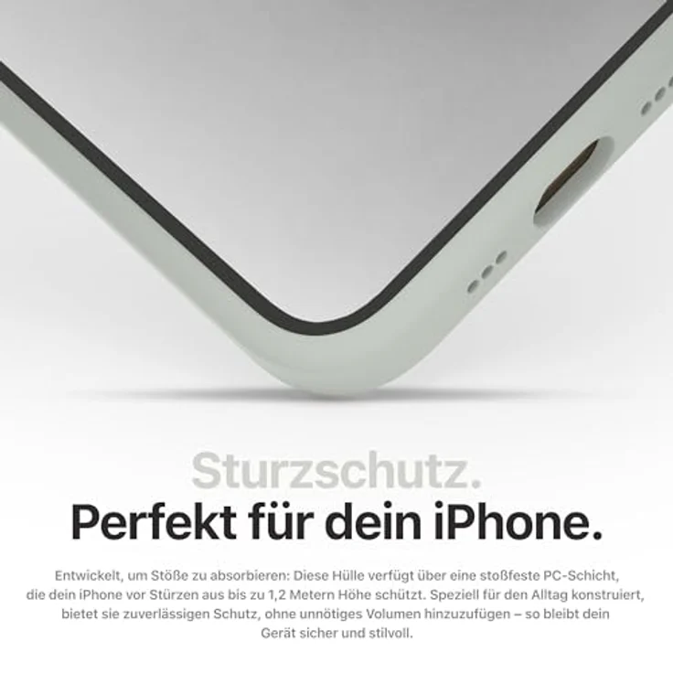 Decoded Antimikrobielle Silikon-Hülle mit MagSafe für iPhone 16 Pro Max - Grau, stoßfest, mit erhöhter Bildschirmkante und Mikrofaser-Futter – Bild 6