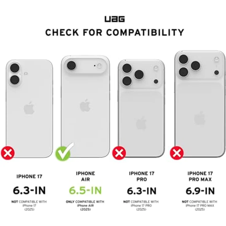 URBAN ARMOR GEAR Tempered Glass Displayschutzglas Apple iPhone Air, Zweifach gehärtetes Glas, Anti-Fingerabdruck, inklusive Montagekit, ultra klar – Bild 2