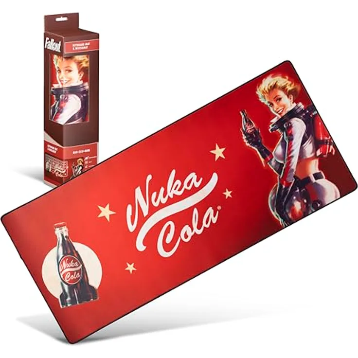 DEVplus Fallout XXL Mousepad Nuka Girl, Mausmatte 80 x 35 cm mit rutschfester Gummirückseite, offiziell lizenziert von Bethesda