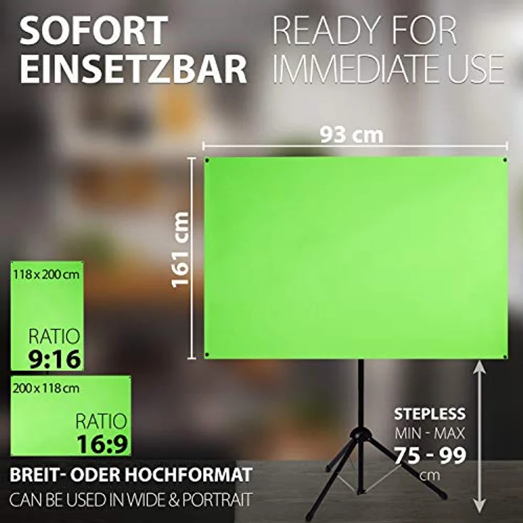 ESMART Expert X-Type Ultralightweight Greenscreen 161 x 93 cm | 70'' – Bild 4