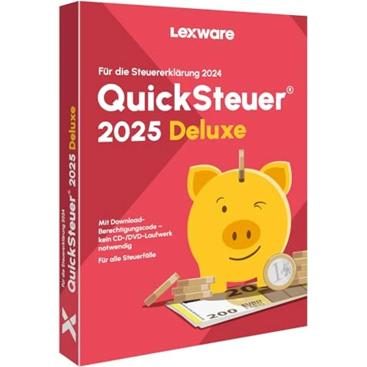 Lexware QuickSteuer Deluxe 2025 (für Steuerjahr 2024), Minibox, Private und gewerbliche Steuererklärung – Bild 1