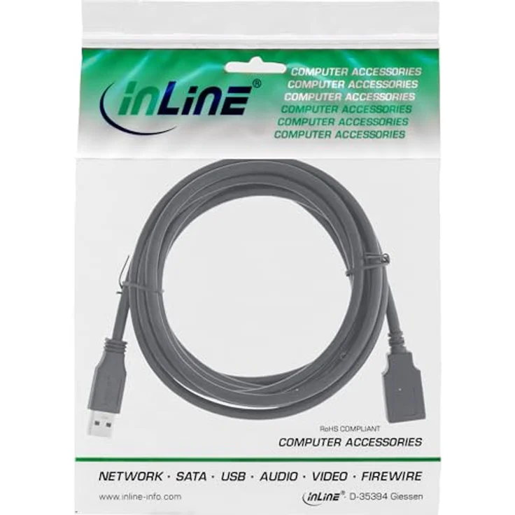InLine 35625 - USB-Kabel - USB Typ A, 4-polig (M) - USB Typ A, 4-polig (W) - 2,5m - Schwarz (35625) – Bild 3