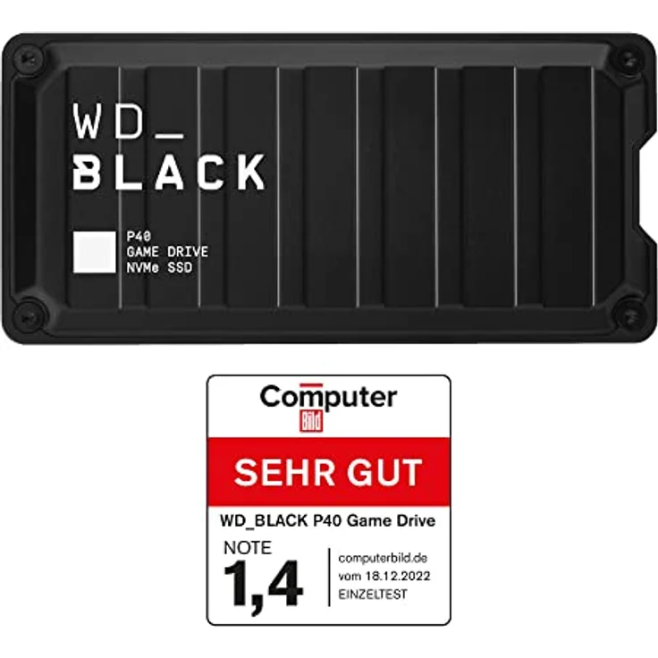 WD_BLACK P40 Game Drive SSD 500 GB externe SSD (WD_BLACK Dashboard, 2.000 MB/s Lesen, 1.950 MB/s Schreiben, SuperSpeed USB 3.2 Gen2x2, 5 Jahre Garantie) Schwarz - auch kompatibel mit PC, Xbox und PS5 – Bild 2