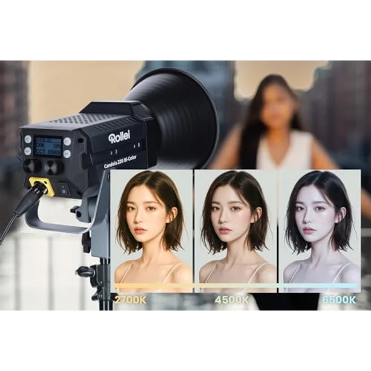 Rollei Candela 220 Bi-Color LED-Licht, 220W für kreative Beleuchtung, Ultrakompakt & Duale Stromversorgung – Bild 4