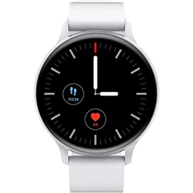 Canyon Badian SW-68 (44.90 mm, Metall), Sportuhr + Smartwatch, IP68 wassergeschützt, für Schwimmer, Herzfrequenzüberwachung, Silikonarmband, anpassbar