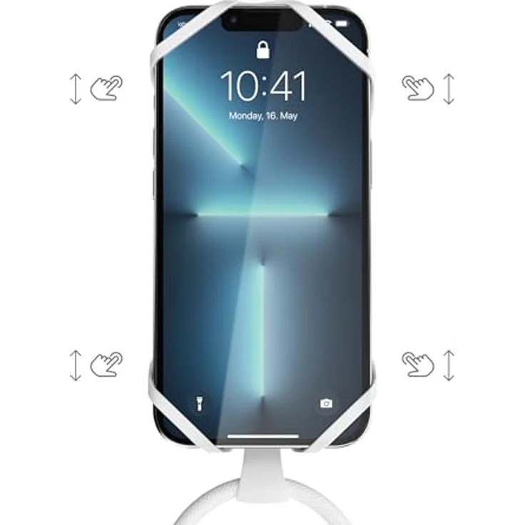 Vonmählen Infinity Plus White, Smartphone Halterung mit 2-in-1-Funktion, stufenlos verstellbar bis 150 cm, kompatibel mit Handyhüllen, Weiß – Bild 5