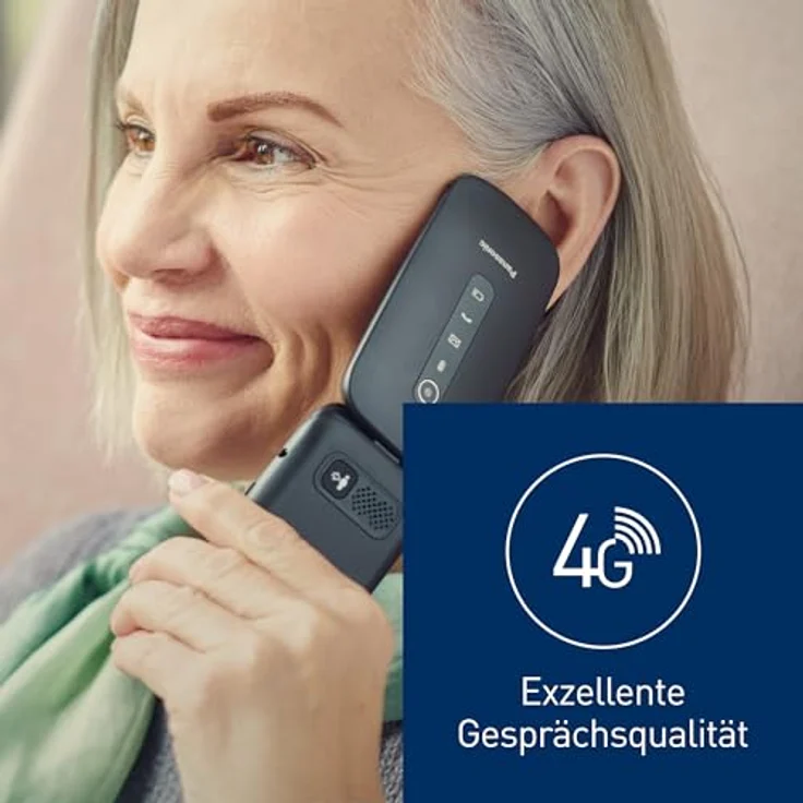 Panasonic KX-TU550EXB 4G Essentials Clamshell Handy für Senioren, 1,2 MP Kamera, Seniorentelefon mit großem 2,8 Zoll Display, 300 Stunden Standby-Zeit, Schwarz – Bild 3