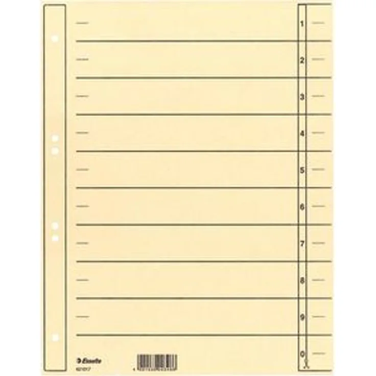 Esselte Trennblätter 621017, A4, chamois, 180g/m² Karton, 100 Stück