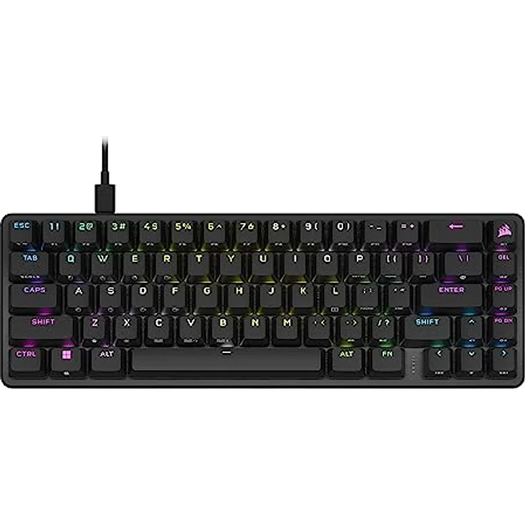 Corsair K65 PRO Mini RGB 65% Optical Mechanical Gaming Keyboard - OPX Schalter - PBT Double-Shot Tastenkappen - iCUE Kompatibel - QWERTY NA Layout - Schwarz – Bild 1