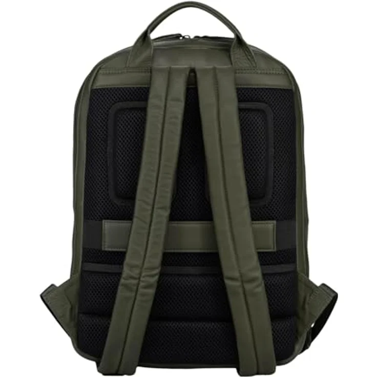 Jost Tromsoe Backpack, Leder Laptoprucksack mit gepolstertem Laptopfach, olivgrün – Bild 3