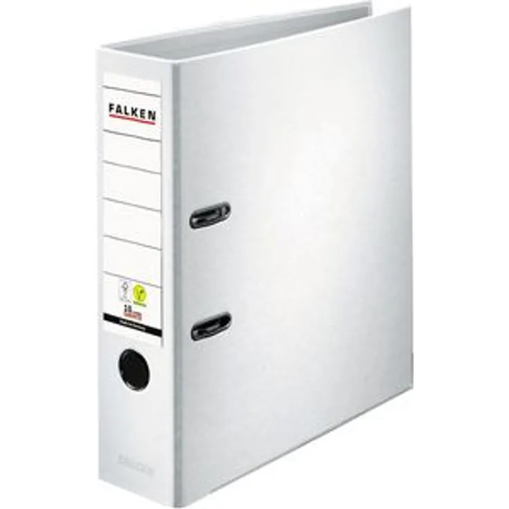 Falken Ordner 9984030, PP, A4, 8cm, Kunststoffordner, weiß